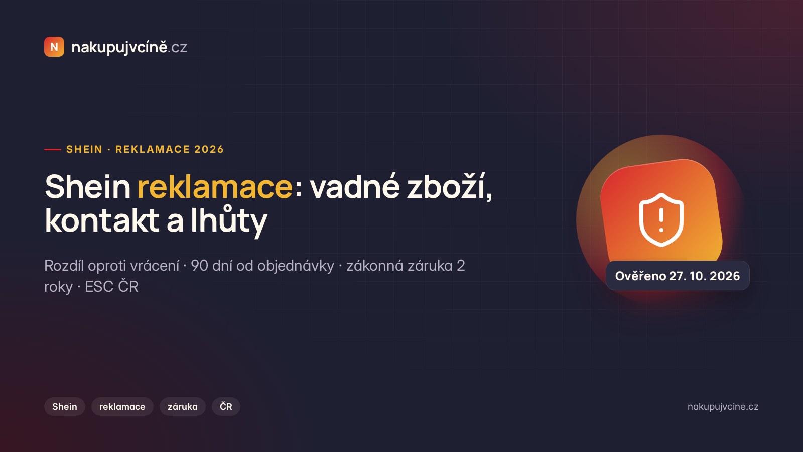 Shein reklamace 2026 – vadné zboží, kontakt zákaznické podpory a lhůty pro Českou republiku